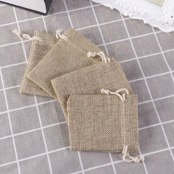 

storage bags 30pcs jute cloth drawstring bag multifunctional jewelry gift (small size)