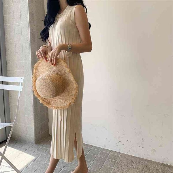 

fashion dress female high collar was thin mid-length korean summer lace-up waist wool knitted sweater skirt 210520, Black;gray