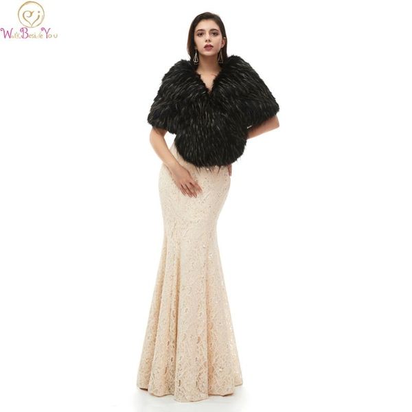 

wraps & jackets black shawls fur for formal wedding evening prom dresses capes autumn winter women boleros 100% real picture marriage, White