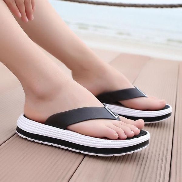 

summer female flip flops beach slippers women's casual, Black