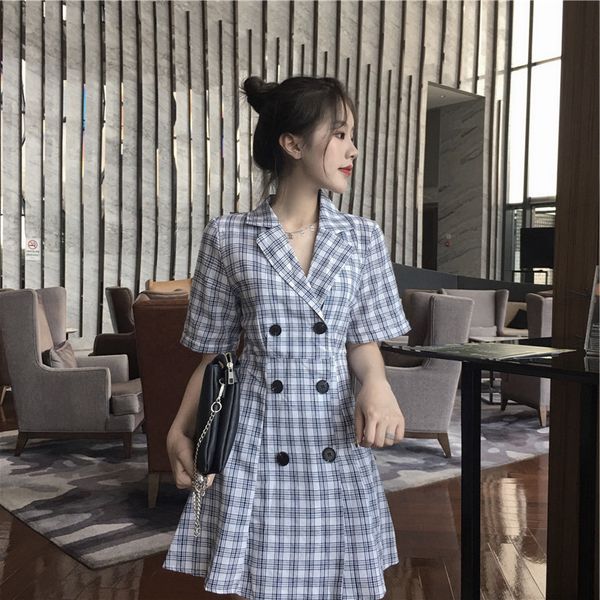 

factorytjhs minority platycodon grandiflorum eggshop super fairy french forest sweet plaid suit dress 2021 new summer, White;black