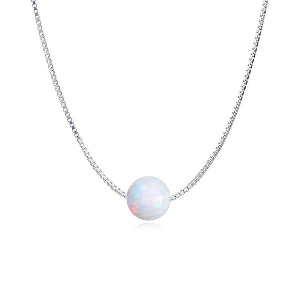 

s925 opal orb necklace pendant, Silver