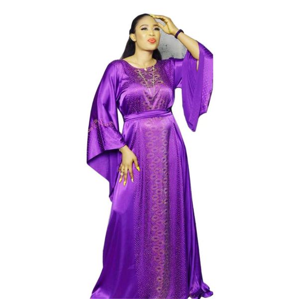 

ethnic clothing purple diamonds silk african long maxi dresses women evening party dress dashiki africa clothes plus size casual muslim robe, Red