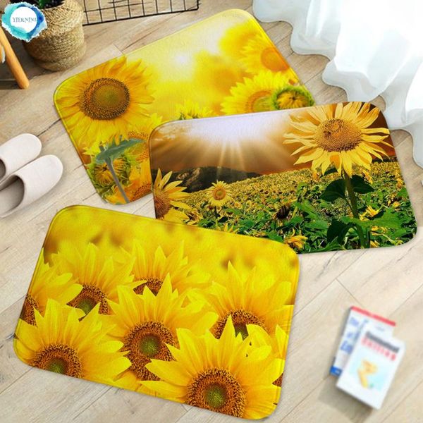 

carpets non-slip area rugs home decor, stylish yellow sunflower floor mat living room bedroom doormats 4 kinds of size 40x60cm
