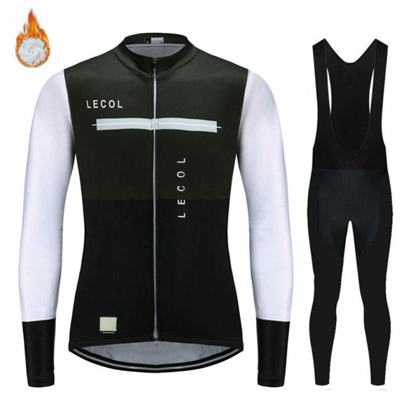 

pro team winter thermal fleece cycling jersey clothing bicycle mtb bike downhill shirt men long sleeve set racing sets, Black;blue