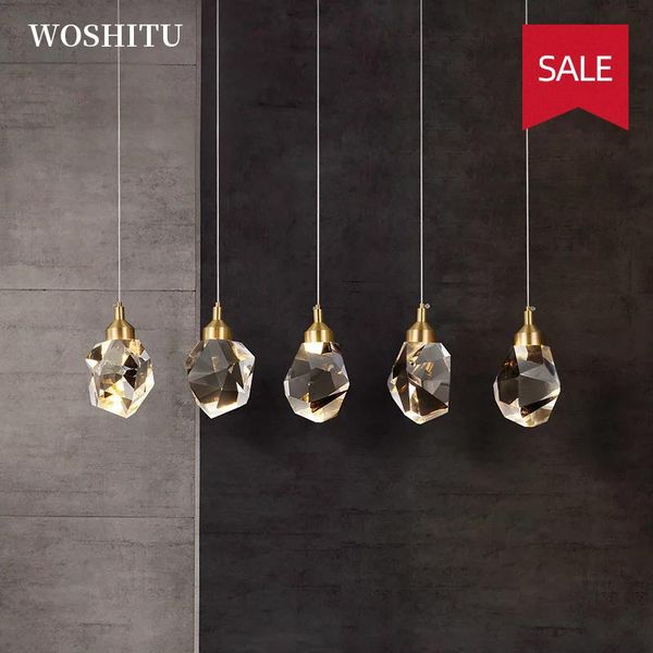 

modern crystal pendant lights for living room dining kitchen island 1/3/5 led lamp ceiling decor home lighting lamps