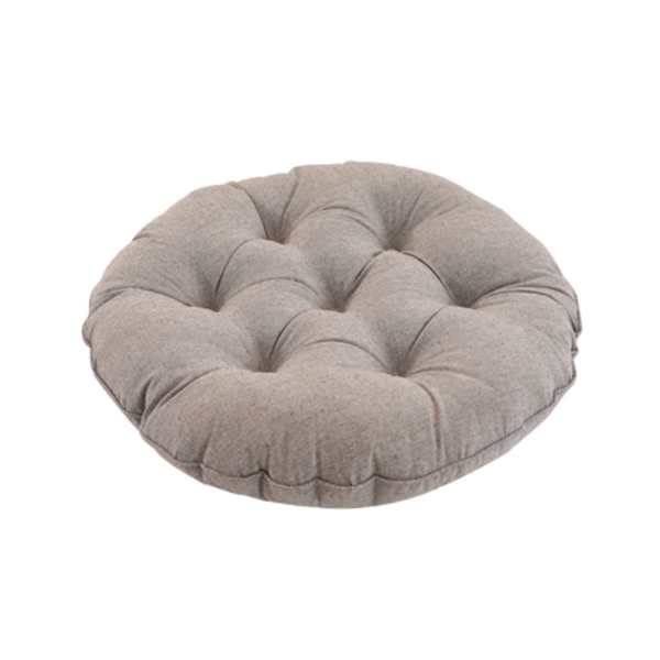 

1pcs japan linen thicken seat cushion ethnic style floor pillows round futon office back tatami mattress pouf-55*55cm cushion/decorative pil