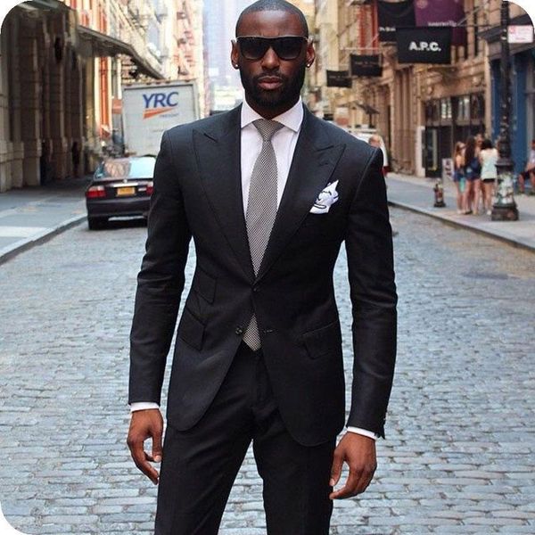 

sodigne business men suits peaked lapel slim fit black male blazers coat pant costume homme 2 piece terno masculino men's &, White;black