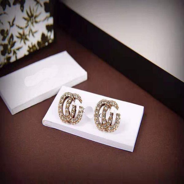 

rhinestone earrings brass 925 silver needle earrings female fine jewellery for sale