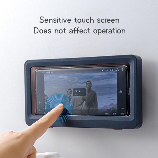 

cell phone mounts & holders case bath wall mounted holder waterproof phones storager sealed touchable organizer travel portable