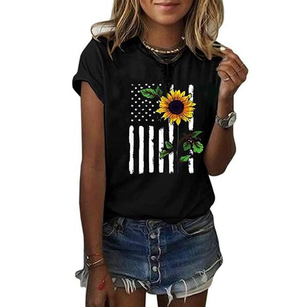 

women's t-shirt vogue women tshirt losoe floral print short sleeve tee summer o neck casual tshirts plus size clothes for girls #t3, White