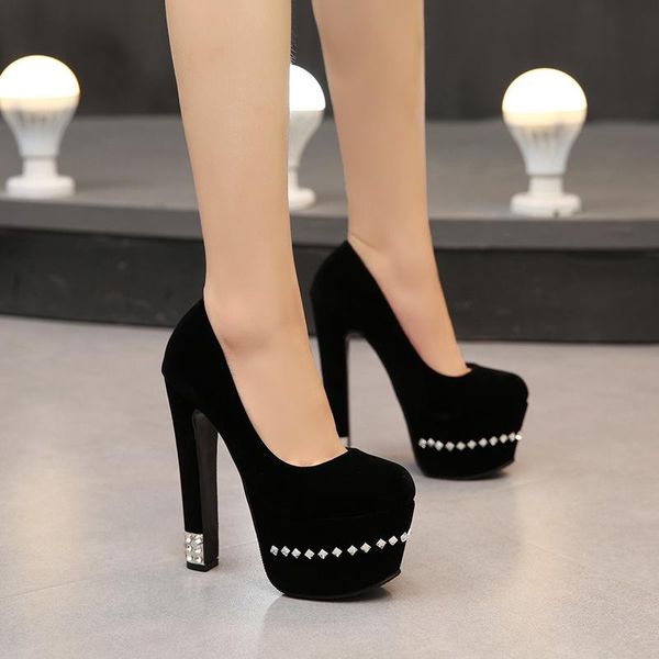 

dress shoes 15cm shallow mouth high heels spring women's super single, Black