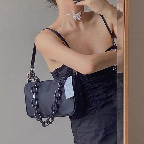 

evening bags luxury handbags women underarm designer female totes acrylic chain ladies crossbody bag oxford cloth shoulder bolsas