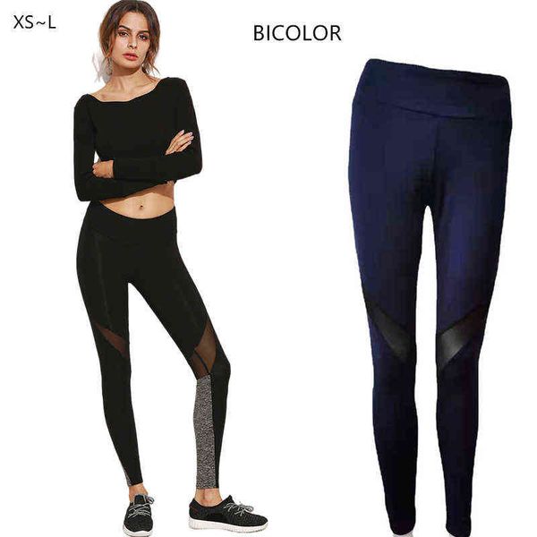 Próxima pele See-the Yoga Calças Estiramento Preto Costura de Ioga Pant Mulheres Dança Fitness Calças de Fitness Running Sports Perspective Legging H1221