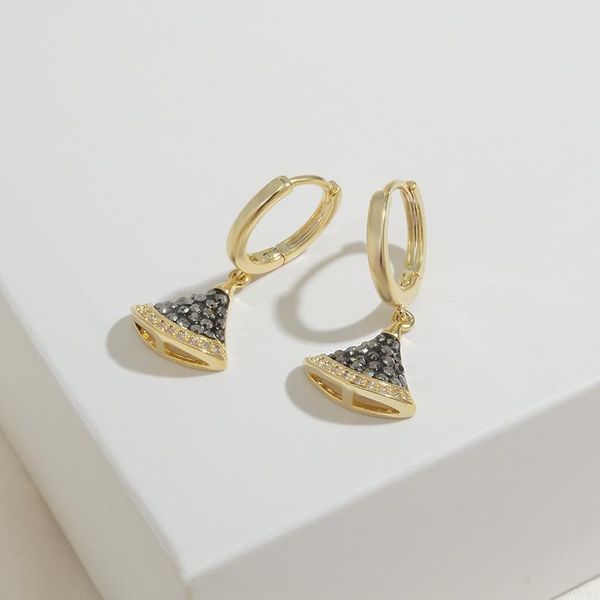 

stud wholesale earrings zircon skirt earring ear clip drop jewelry, Golden;silver