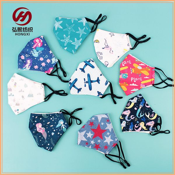 

mini spring cartoon printed polyester baby mask