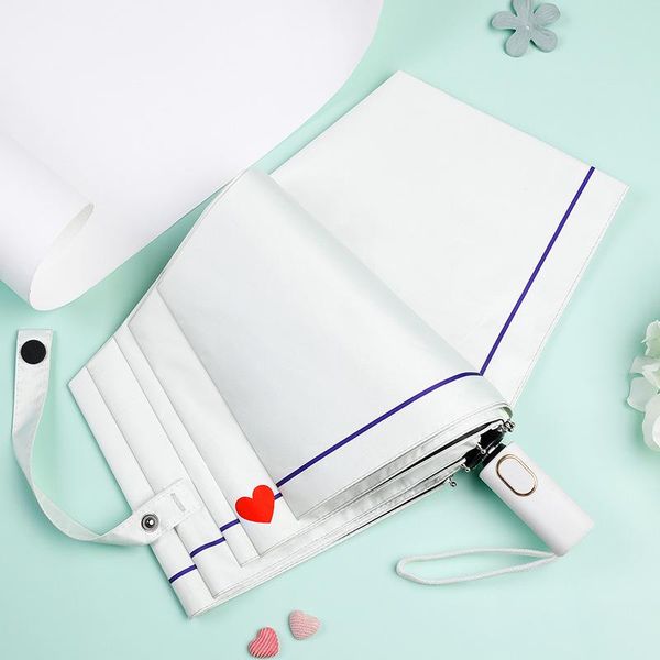 

umbrellas 3 folding sun sunscreen female parasol portable woman automatic romantic gifts business umbrella male paraguas