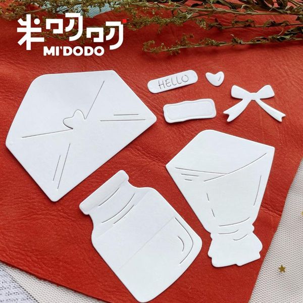 

painting supplies envelope & bouquet bottle metal cutting dies 2021 for scrapbooking paper cards making crafts midodo design die cut