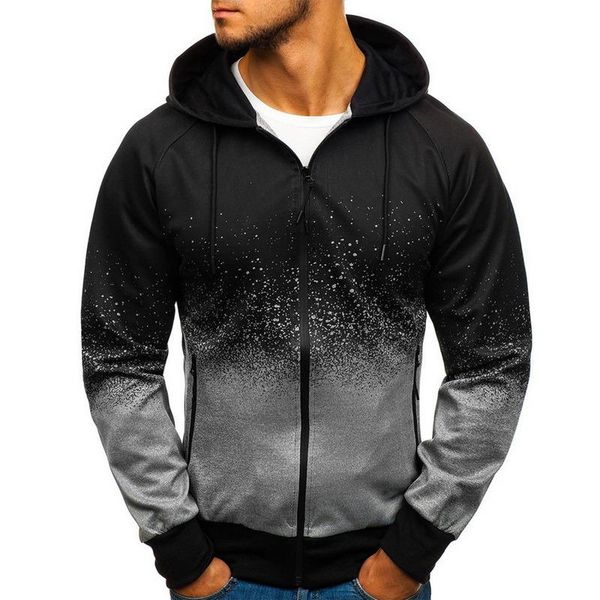 

men's jackets gradient hoodies zipper male casual streetwear hip hop slim fit hooded coat men clothing plus size sweatshirts, Black;brown