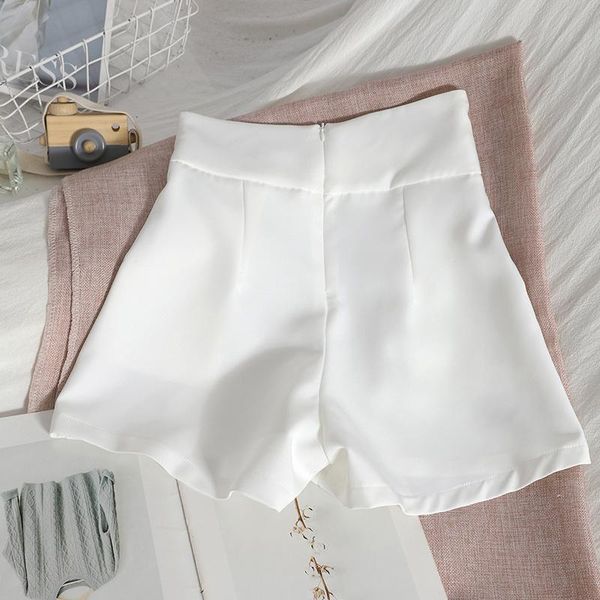 

women's shorts summer elegant women casual loose arrival 2021 unicolor korean style all-match high waist short pants lady, White;black