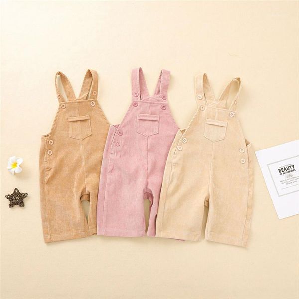 

jumpsuits cute toddler girl clothes corduroy kids overalls solid color bib pants with front pocket baby clothing1, Blue