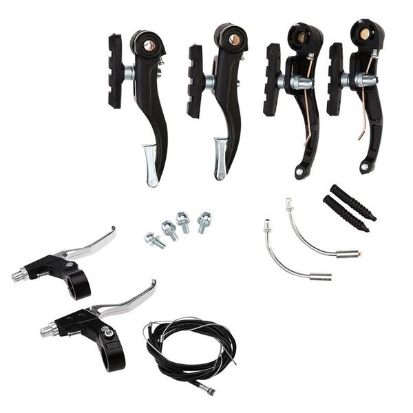

bike brakes v & levers cables (front + rear) kit for mtb mountain road bicycle