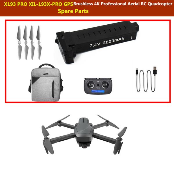 

7.4v 2800mah battery charger propeller bag spare parts for xil-193x-pro x193 pro wifi fpv gps follow me optical flow rc drone