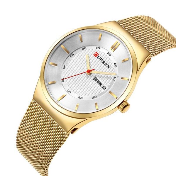 

wristwatches curren 8311 fashion men quartz watch luxury mens watches stainless steel business, Slivery;brown