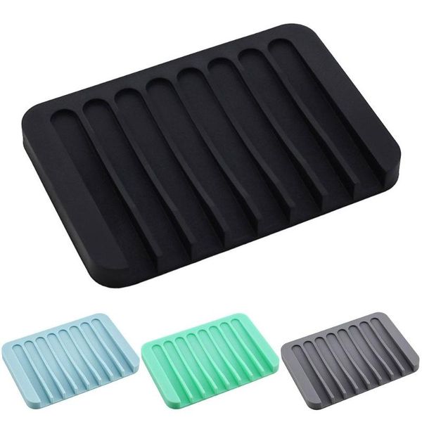 

bathroom silicone shower soap holder dish storage tray drain slot box soapbox dishes