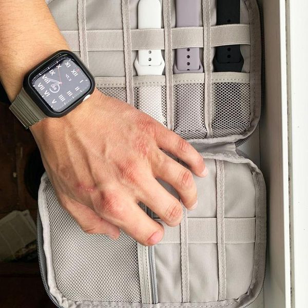 

storage bags portable watch strap organizer band box bag watchband holder travel case pouch gray black 4.7