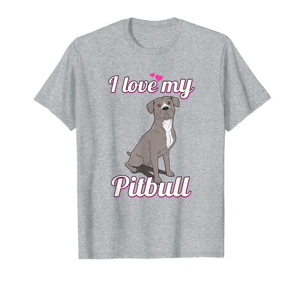 

Womens I Love My Pitbull Gift Shirt Pit Bull Lover T-Shirt, Mainly pictures