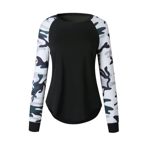 

autumn oversized hoodie women camouflage camo irregular army pullover female winter sweatshirt plus size polerones 210419, Black