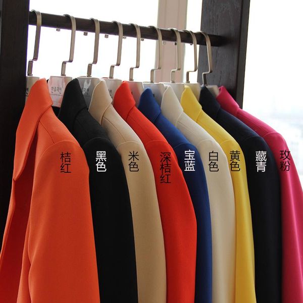 

women's suits & blazers brand european candy style colors blazer feminino est 2021 autumn winter women clothing long loose casual coat, White;black