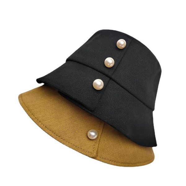 

wide brim hats pearl bucket for women summer cotton fishing girls white fashion panama caps sunscreen spring black fisherman's hat, Blue;gray