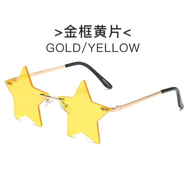 

sunglasses the five-pointed star frameless women european and american fashion ocean film personality trend street shooting, White;black