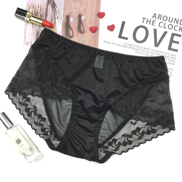 

women's panties summer lace comfortable ladies underwear breathable high elastic briefs, Black;pink