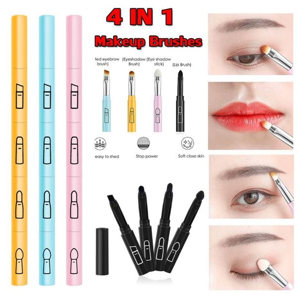 

makeup brushes 4 in 1 sponge eyeshaow portable multifunctional detachable shaving brush lip eyeshadow