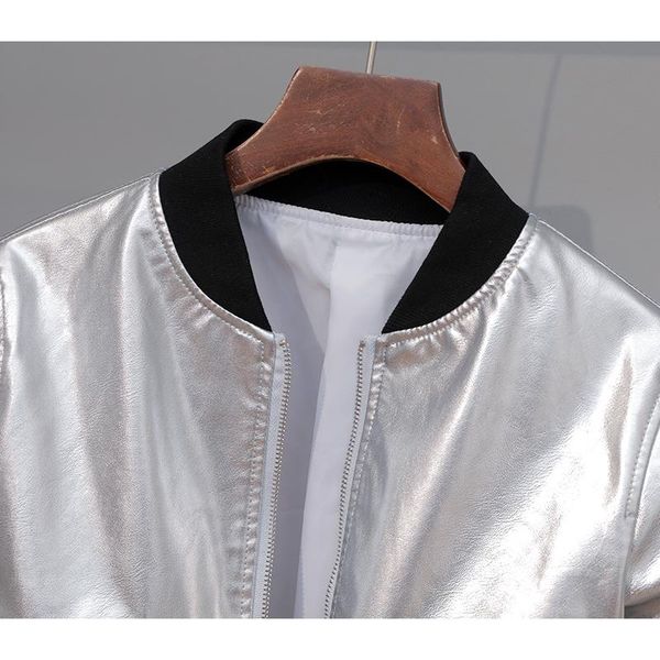 

women's leather & faux women spring 2021 autumn pu coat female short red bomber jacket veste femme fm2001 kj5979, Black