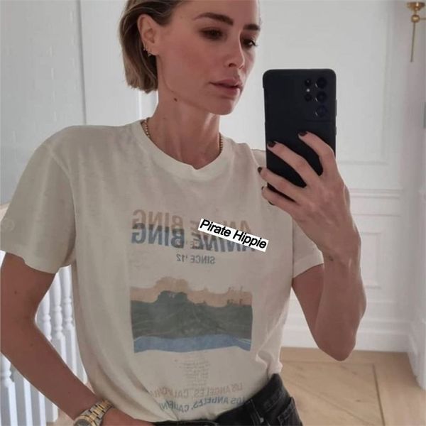 

pirate hippie desert road tee shirts woman summer short sleeve o neck cotton chic t-shirts casual vintage graphic tshirt 210708, White