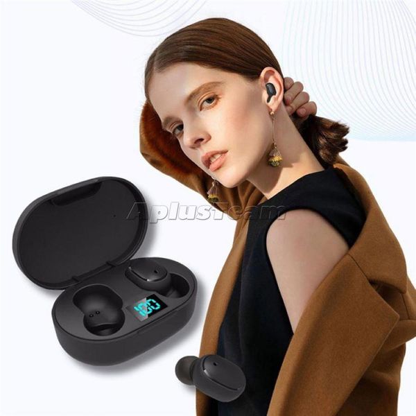 Auricolari Bluetooth E6S TWS Cuffie wireless per Xiaomi Redmi Auricolari con cancellazione del rumore con microfono Cuffie vivavoce con scatola al dettaglio Nuova moda