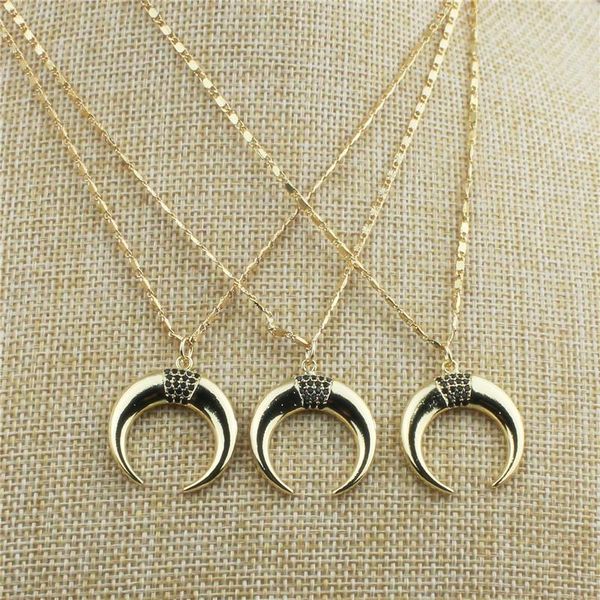 

18inch 10pcs/lot design cz charm necklace,horns shape component jewelry, plated chain necklace wholesale pendant necklaces, Silver