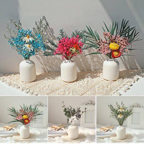 

gypsophila dried flower bouquet with porcelain vase flowers branches stems greenery decor ne decorative & wreaths