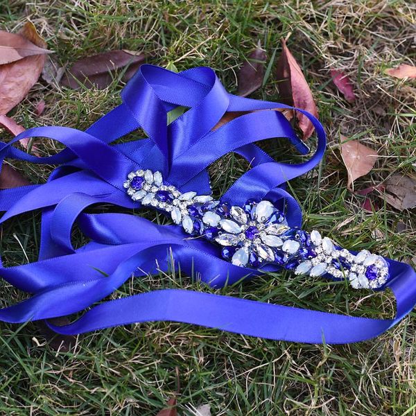 

wedding sashes trixy s424 vintage royal blue rhinestone belt women fancy crystal decorative sequin dress accessory, White
