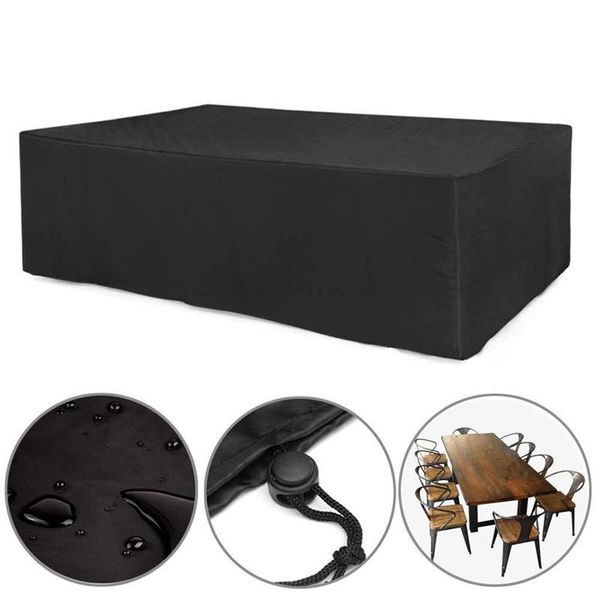 

oxford cloth outdoor patio waterproof covers for furniture table sofa chair cover black dust cover, 242x162x100cm