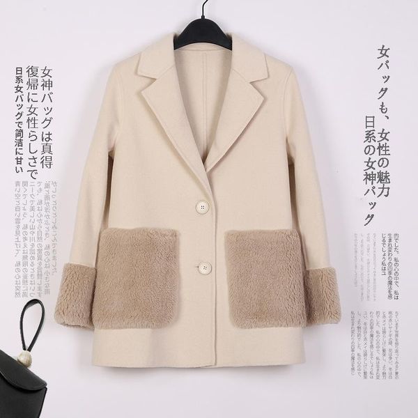

autumn and winter 2021 korean tweed coat for women women's jackets, Black;brown