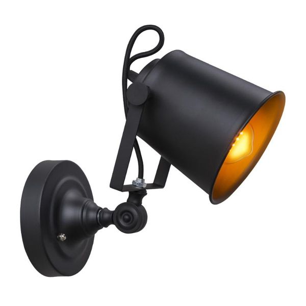 

loft retro wandlampen matte black iron shade adjustable reading wall lamps e27 lights for workroom bedroom bar cafe lamp