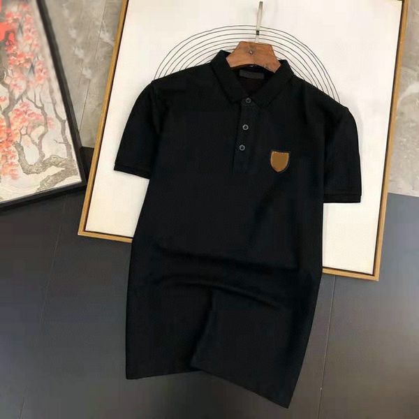 

2021 summer casual mans t shirt mens polos embroidery breathable 100%cotton comfortable man shirts m-3xl#31, White;black
