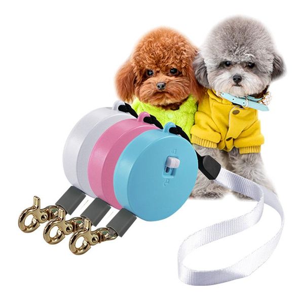 

dog collars & leashes retractable leash automatic puppy lead ,upgrade locks,portable for small puppy, withe,blue,pink