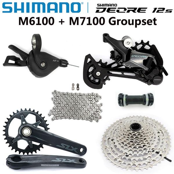 

bike derailleurs deore m6100 m7100 m8100 170mm 175mm groupset 12 speed shifter lever rear derailleur cassette chain crankset