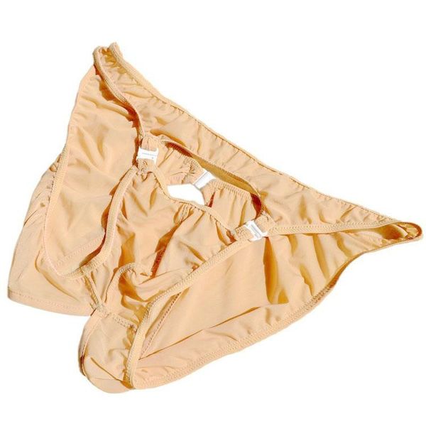 

ice silk mens low waist underwear male buttocks hole briefs panties zjh143s underpants, Black;white